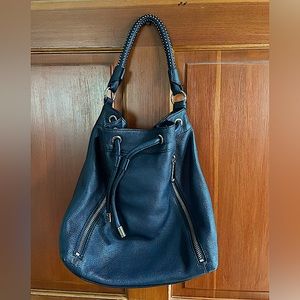 Genuine Leather Kenneth Cole Bucket Bag with Studded Handle